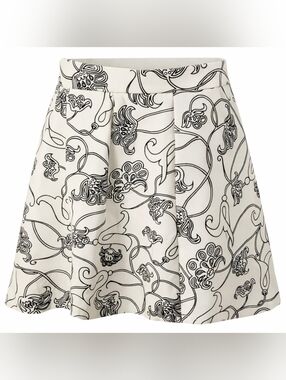 Zara classy Art nouveau Mod skater floral skirt M